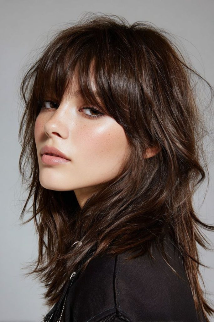 Jagged bold kinetic shoulder-length layers