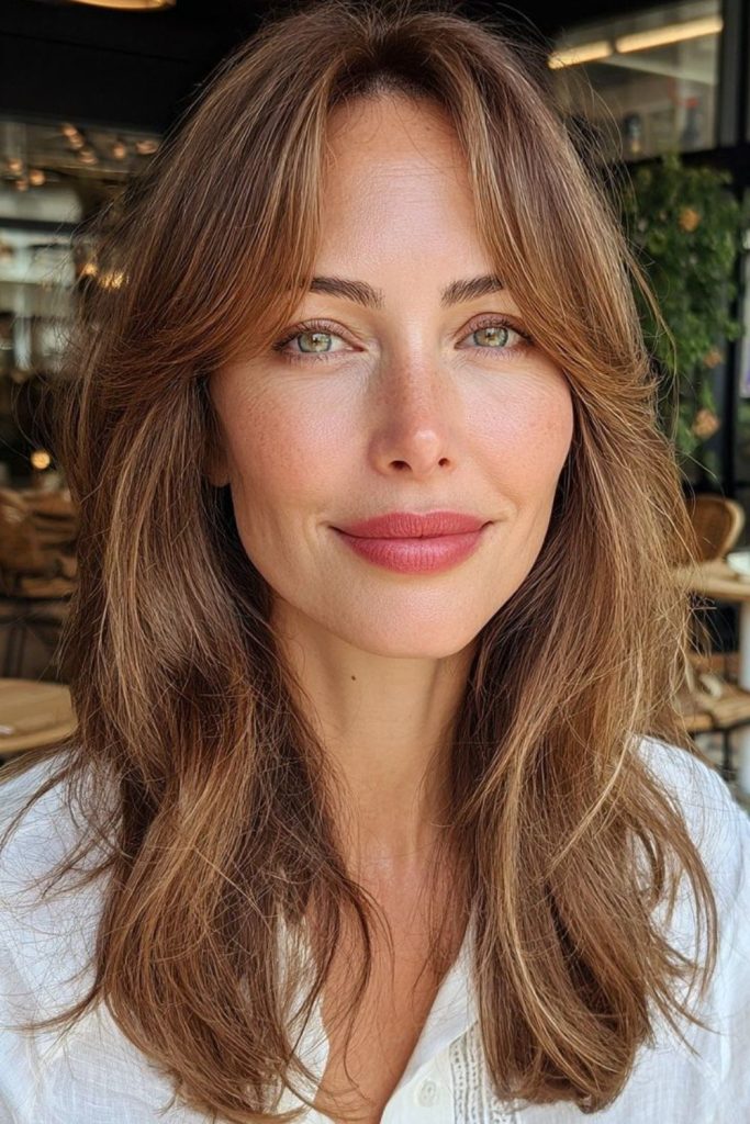 Wavy cut highlighting poetic calm form.