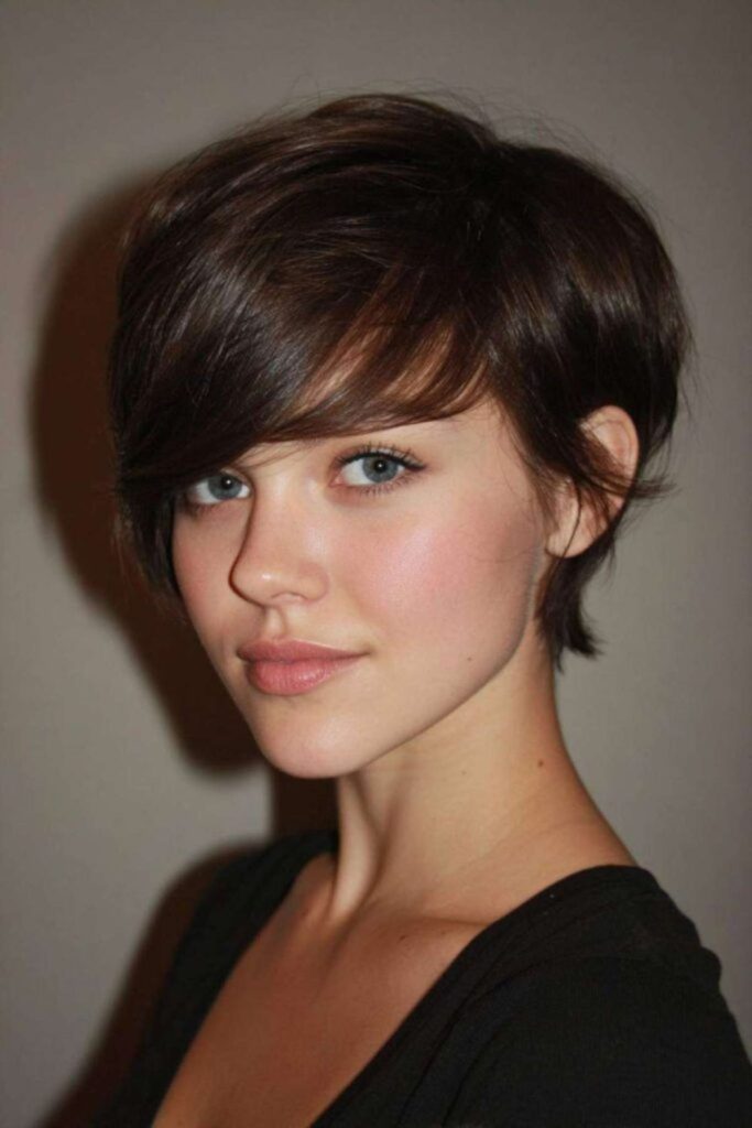 Playful pixie swirling with airy texture.
