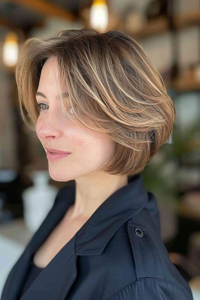 Gentle rounded bob with airy texture