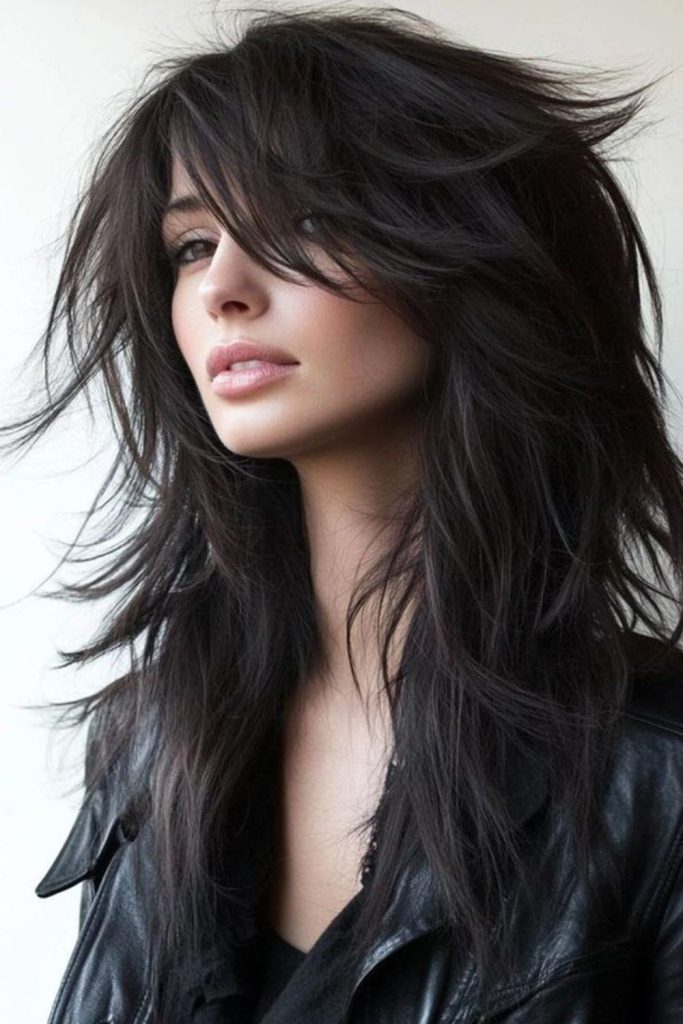 Feathered side sweep with airy flicks