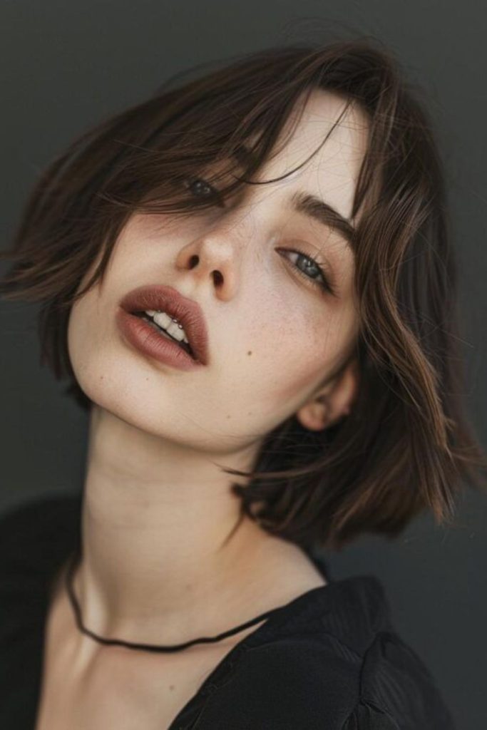 Feather halo bob with lifted ends