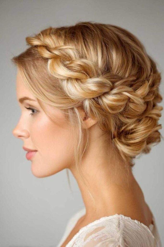 Crown braid with frosty charm
