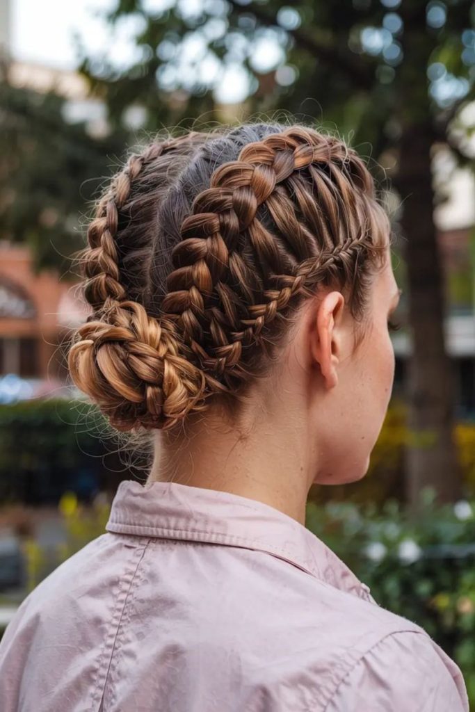 Braided bun warm elegant knot