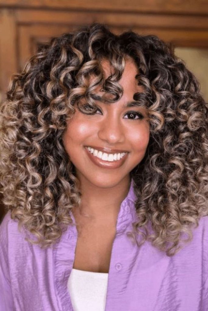 Cool-toned curls with frosted shine