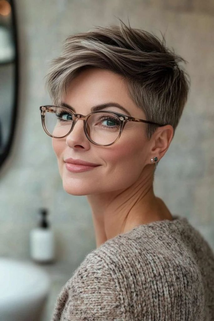 Frosted taper cut with sleek finish.