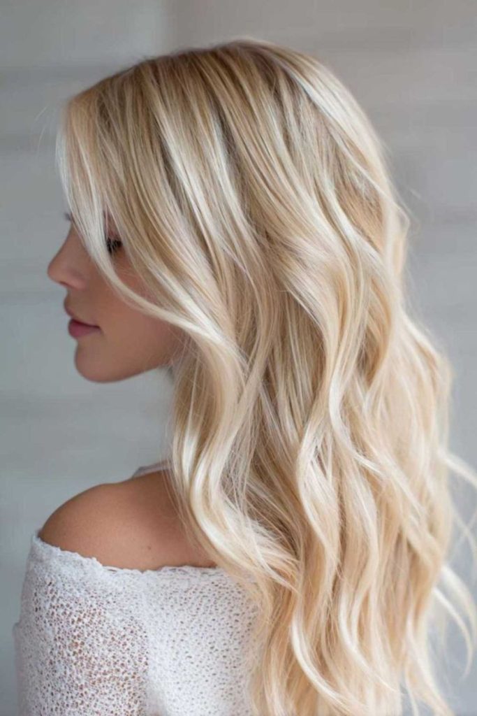 Honey strands weaving subtle icy highlights