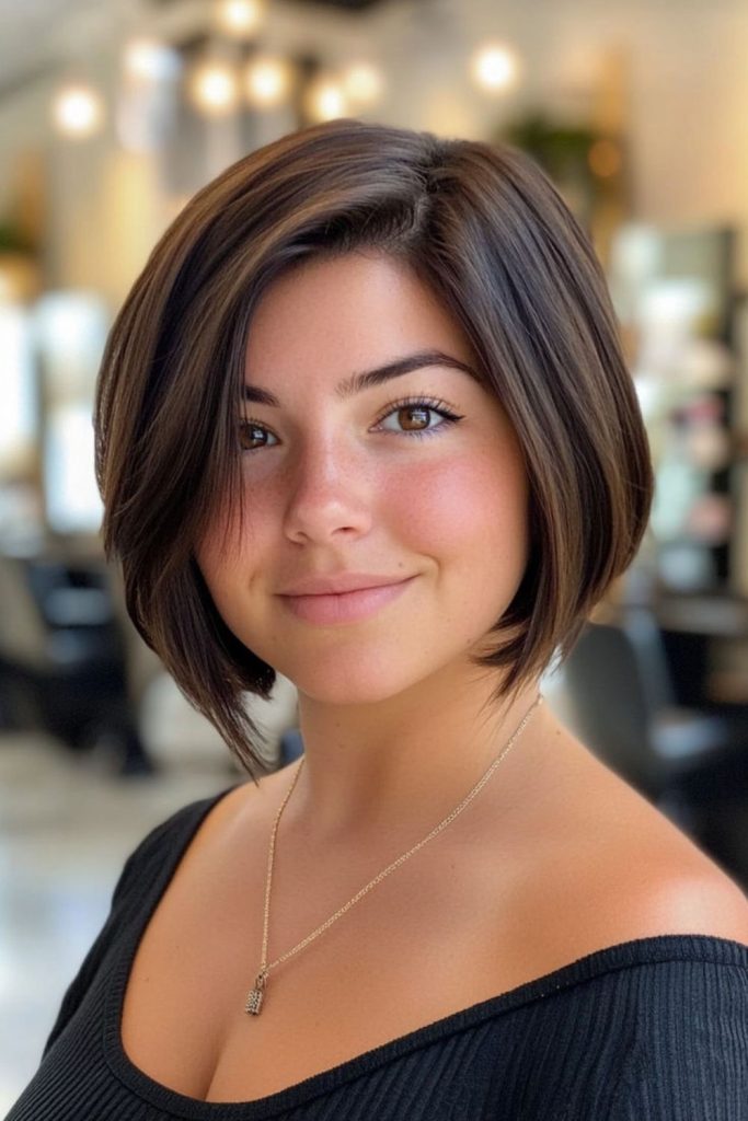 Folded gleaming bob smoothing contour.