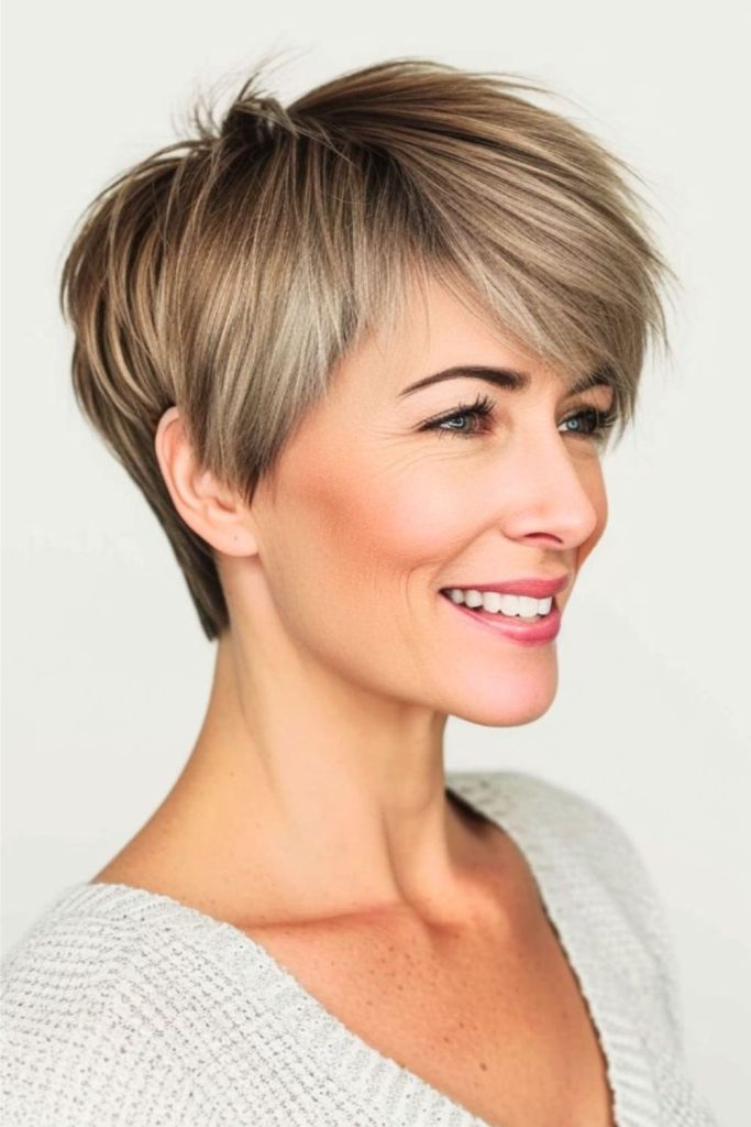 Chic short cut with soft elegance