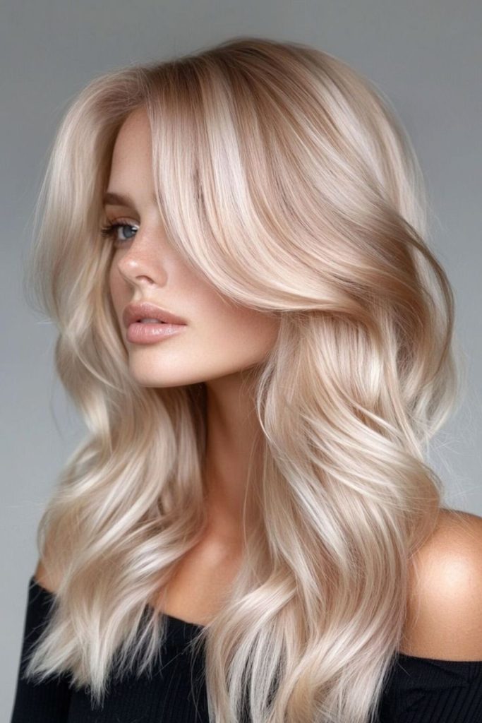 Almond highlights floating through soft frozen strands