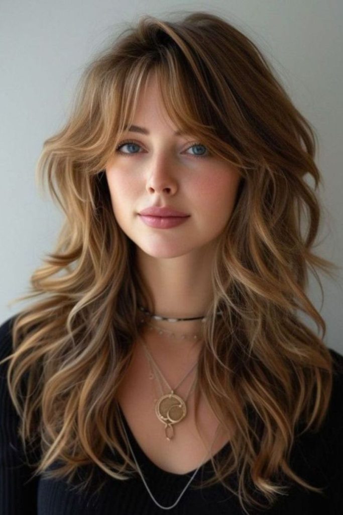 Curtain waves with layered thin hair