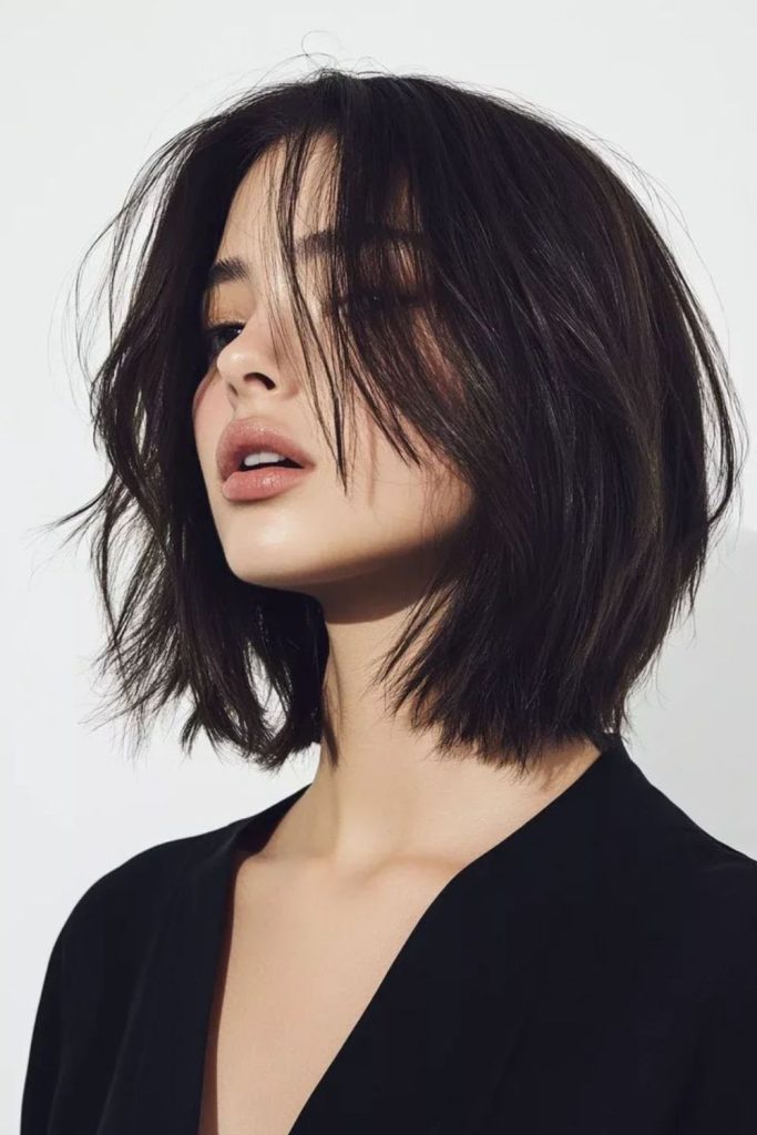 Short crop with textured layers