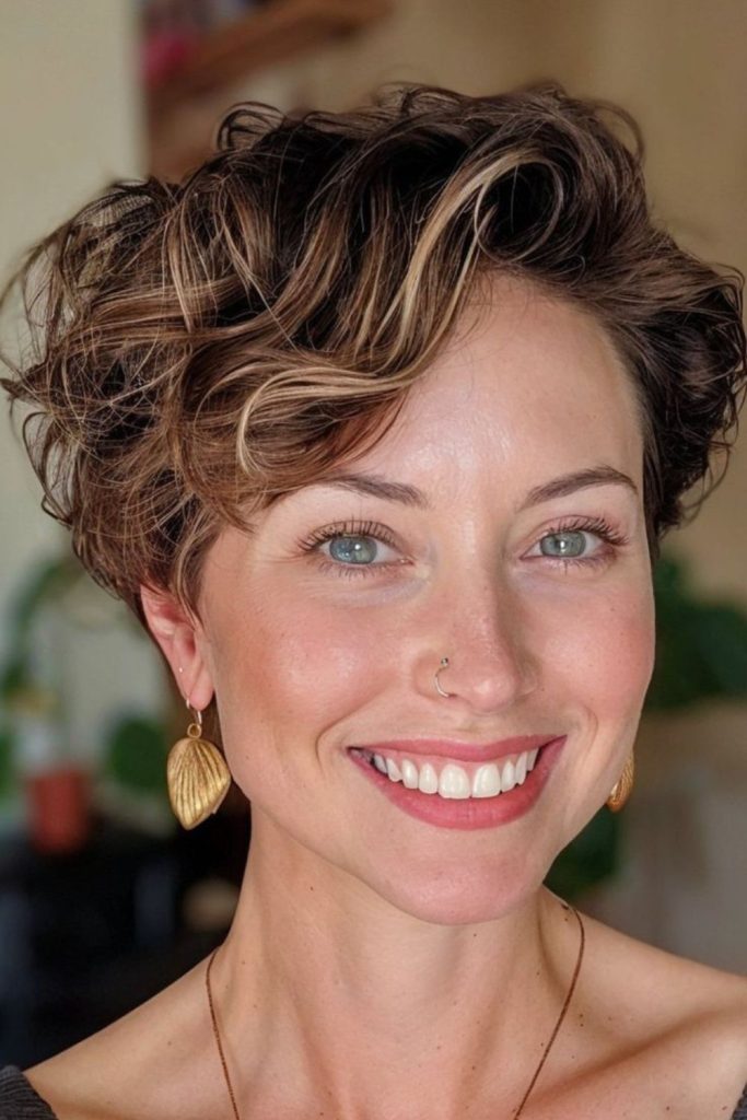 Short cropped waves with icy shimmer