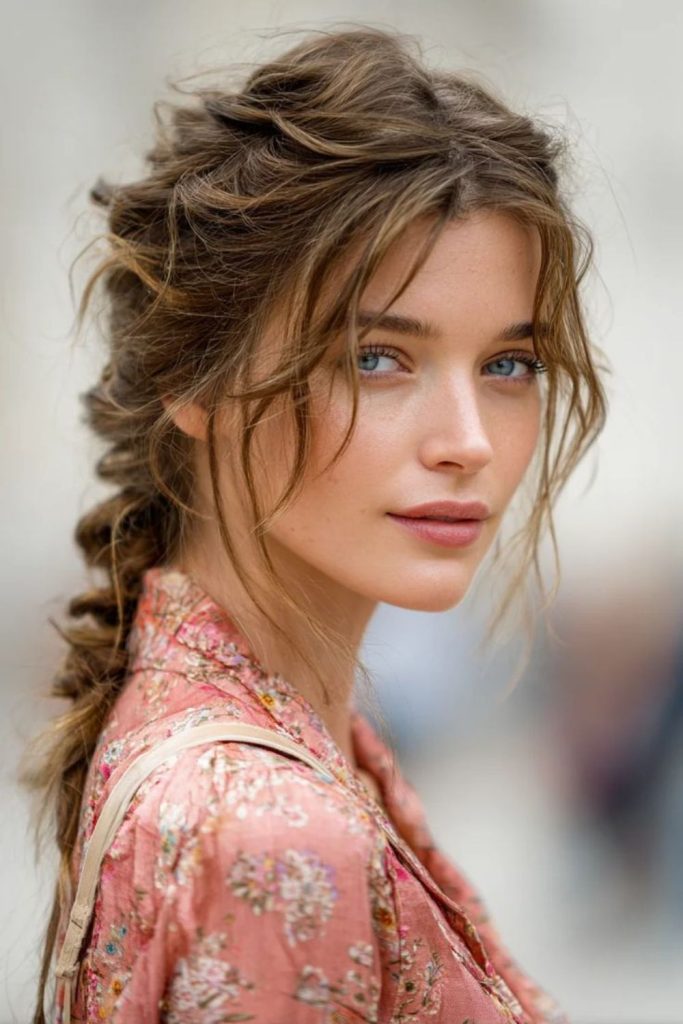 Loose braided accents for fine hair