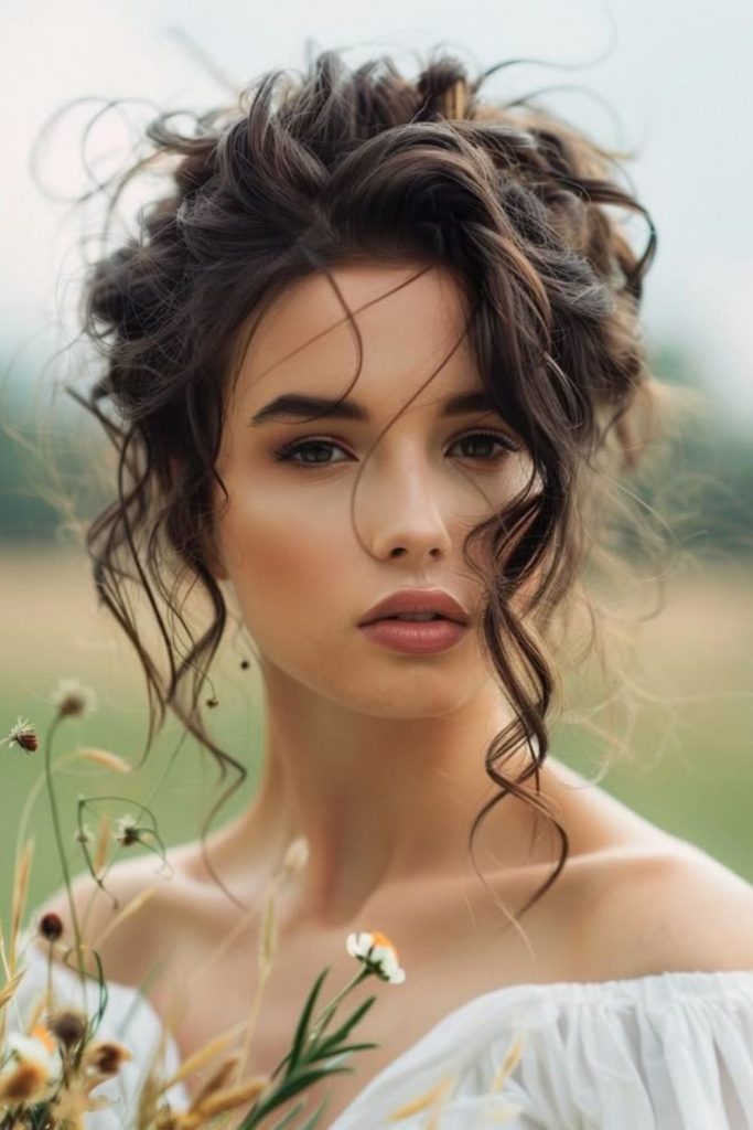 Curly bun resembling lotus flower