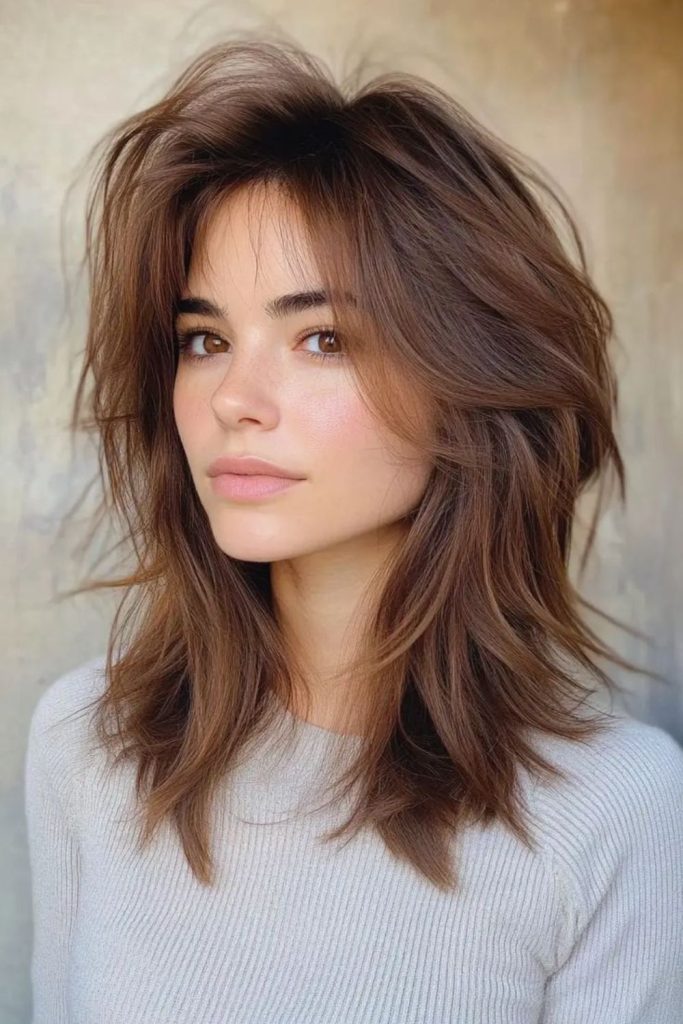 Uneven layers produce light airy effect.