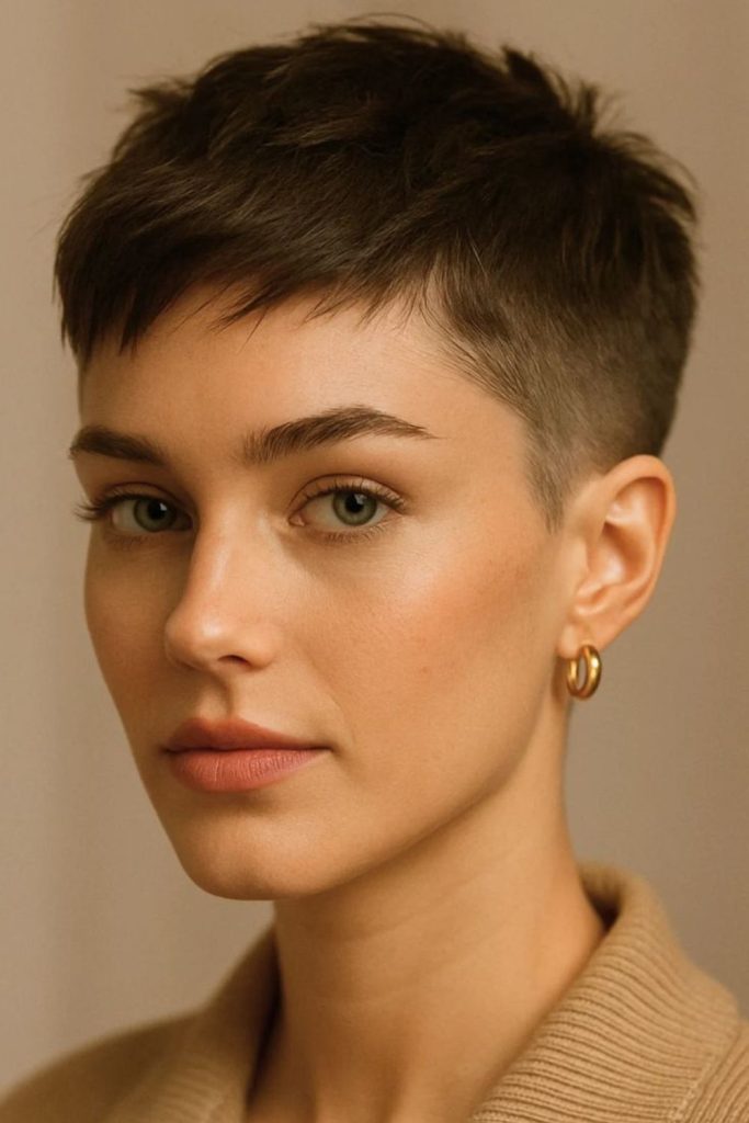 Ultra dark pixie with silky sheen.