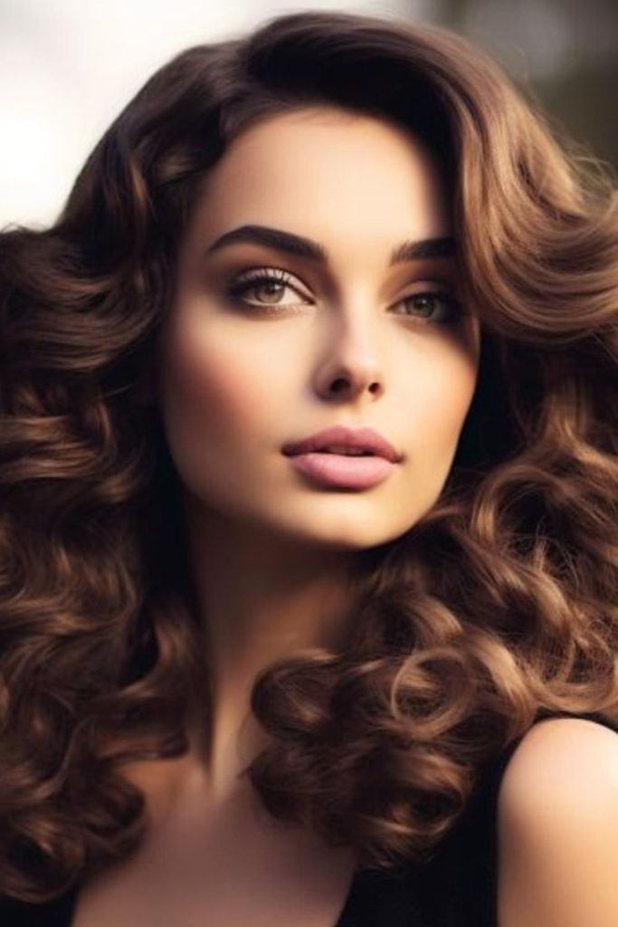 Loose curls falling like mist