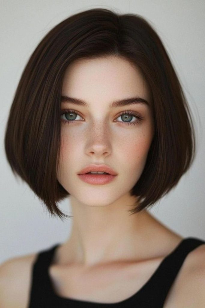 Curved bob enhancing delicate hair
