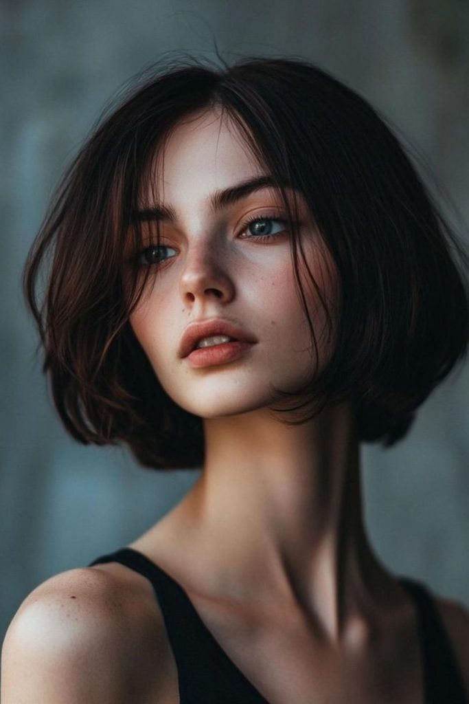 Soft curve bob shaping fine hair