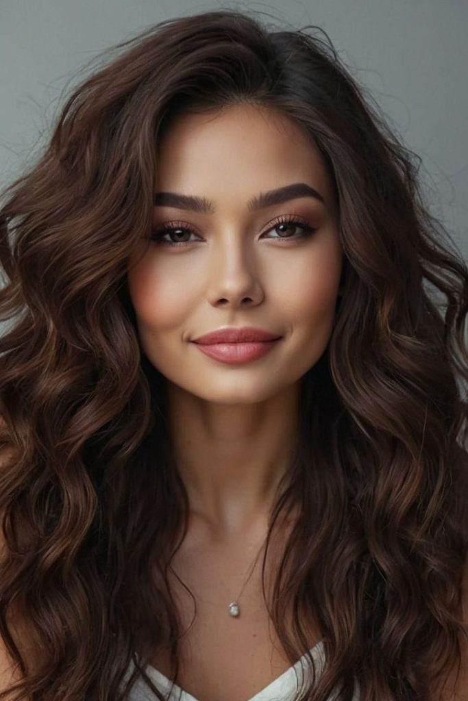 Long curls flowing like moonlight