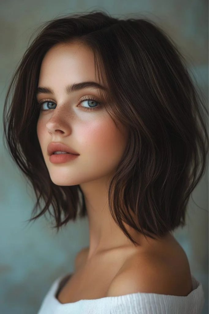 Silver lob with flowing fine strands