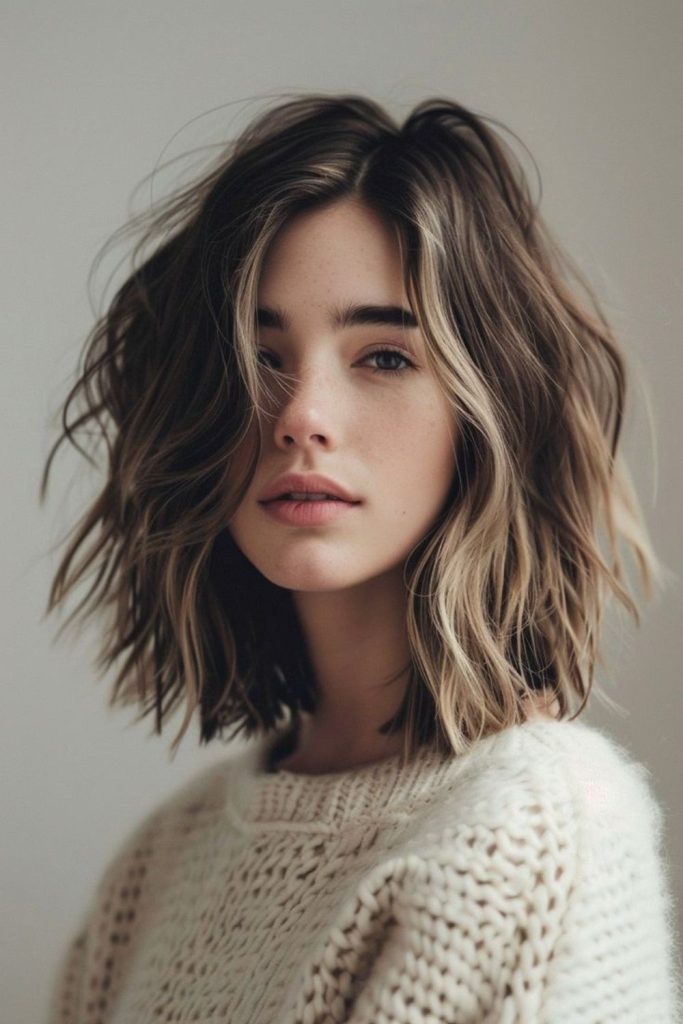 Ashy lob with soft undulations