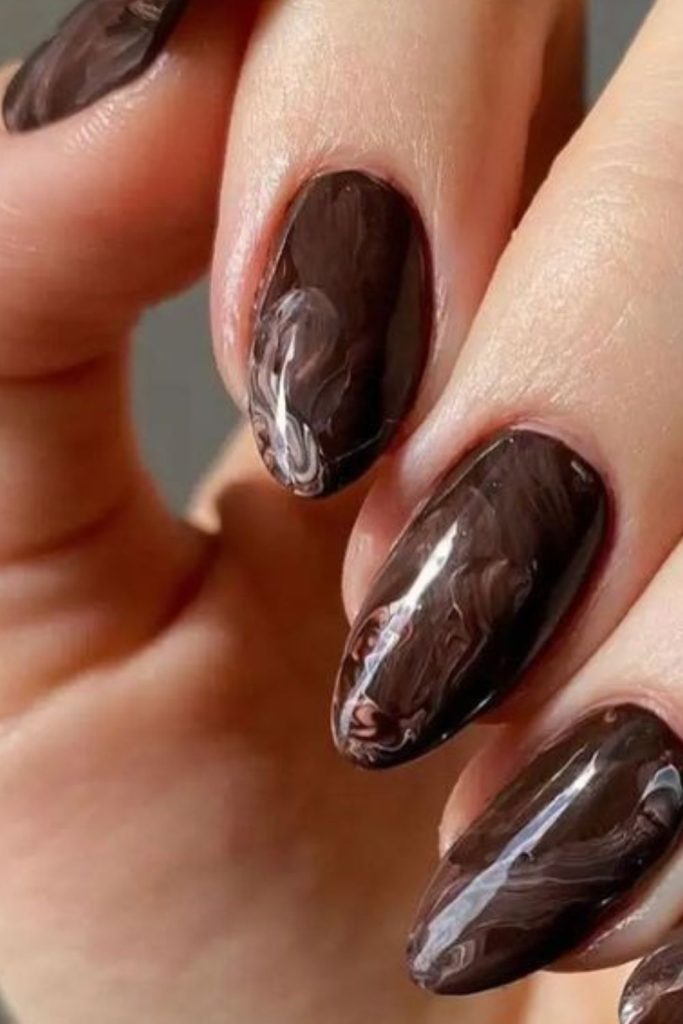 Oak earth sheer natural brown nails