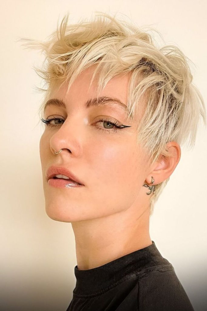 Wind-swept pixie with dynamic motion.