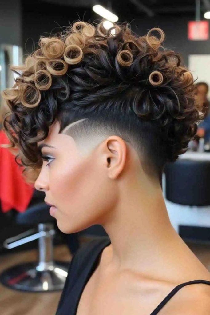 Fade sides with wavy curls