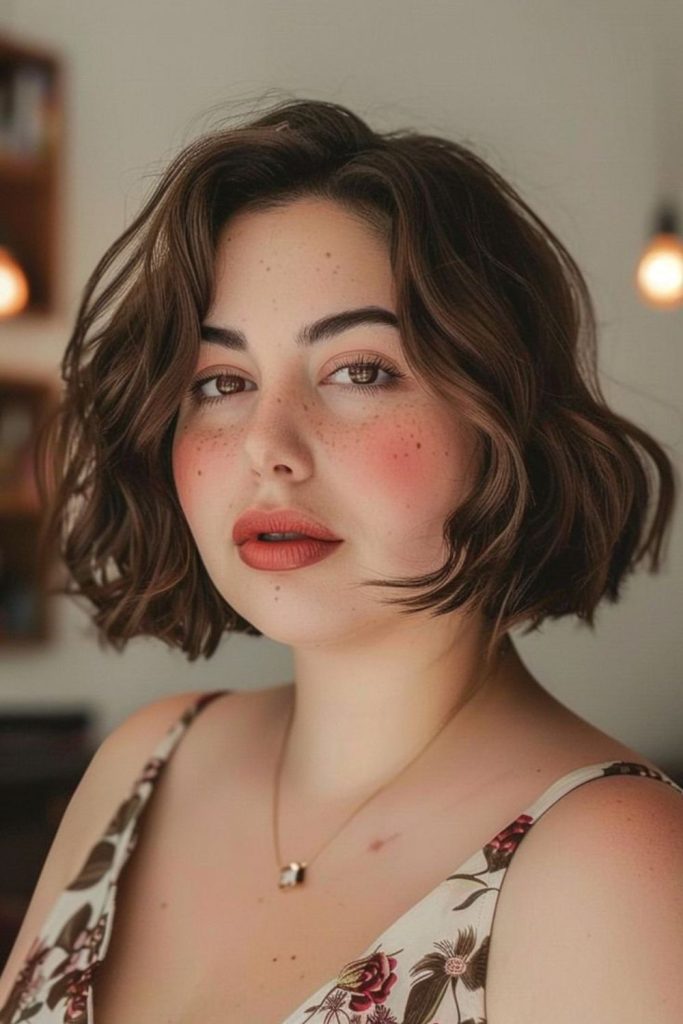 Forest-wave bob guiding downward shape.