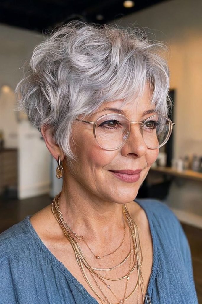 Platinum crop cut with lifted crown.