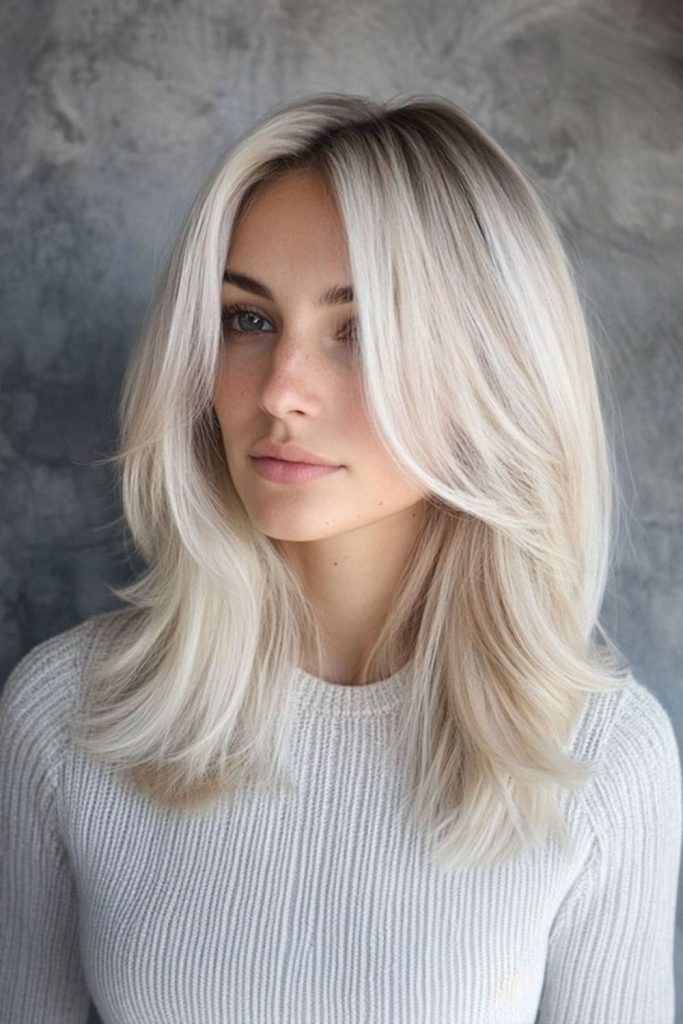 Bright platinum lob with airy layers