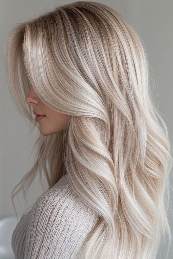 Ethereal pearl blonde with soft layers