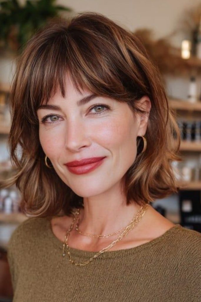 Curved short bob with gentle sway