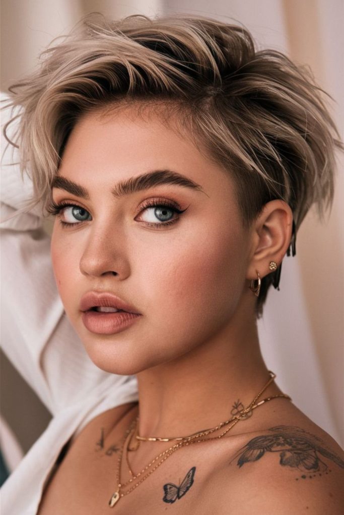 Shaggy side sweep with flowing layers