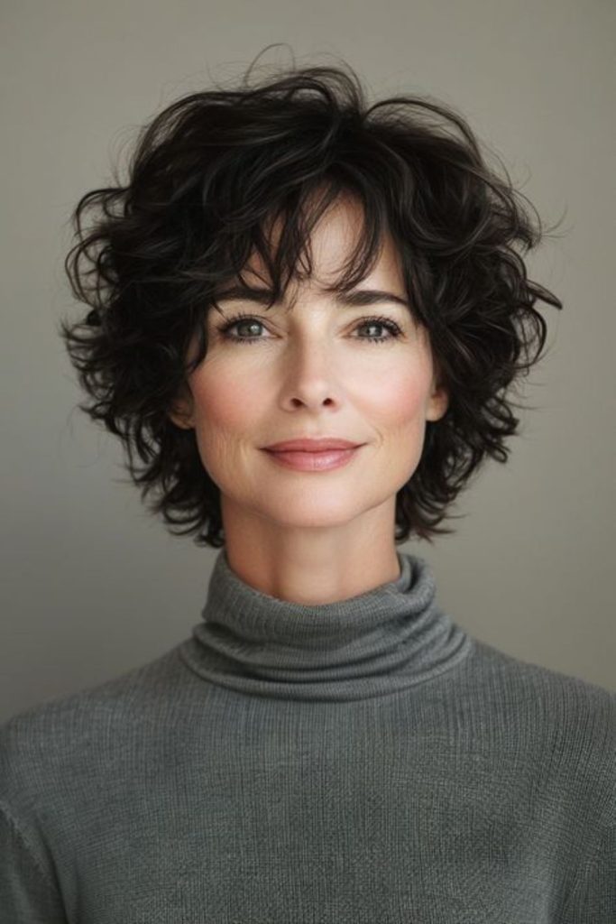 Pop curls short lively texture