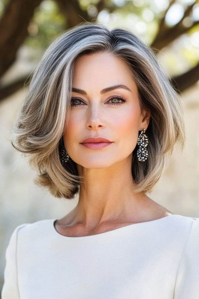 Side-part sleek flow modern hairstyle.