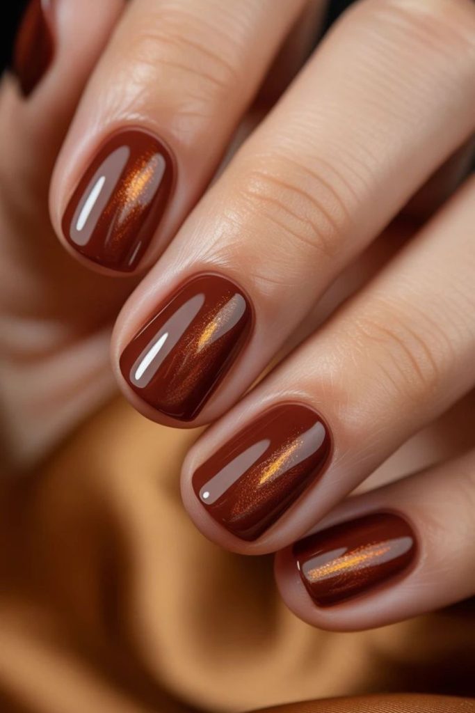 Sienna silk soft glowing brown nails