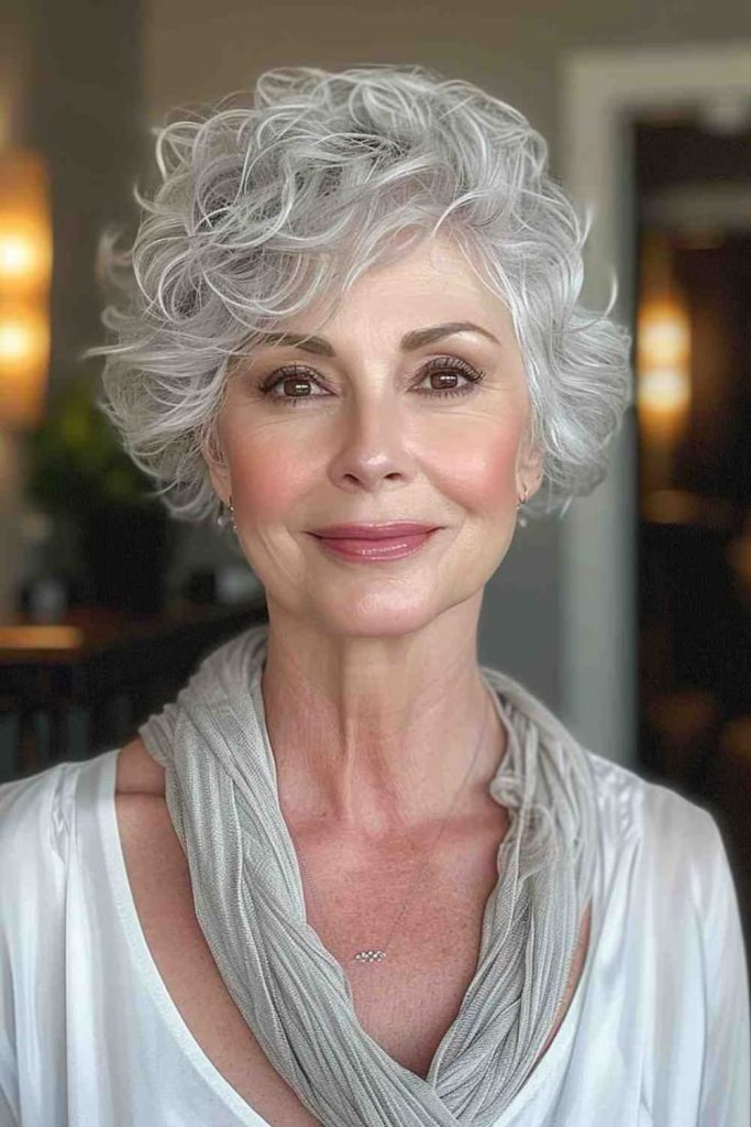 Rhythmic curls short feathered layers