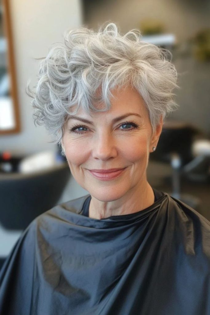 Airy curls light volume nape