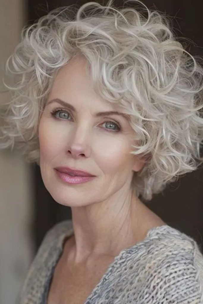 Silver curl crown with regal glow.