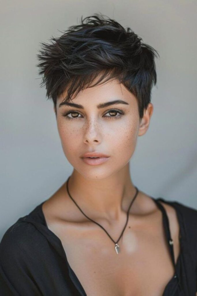 Edgy cropped cut framing oval symmetry.