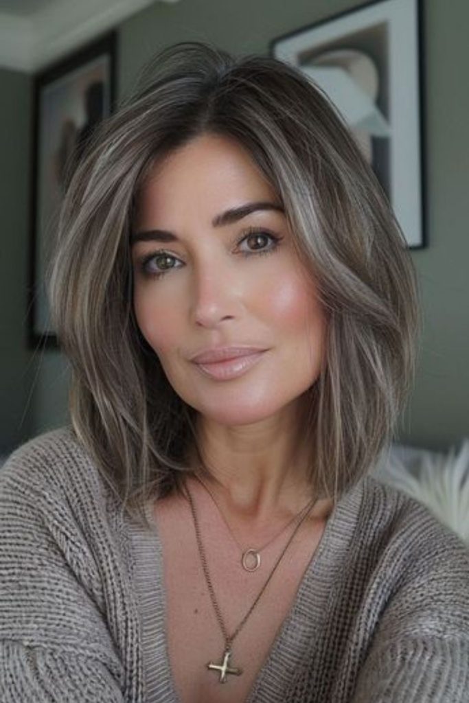 Gray lob with airy soft layers