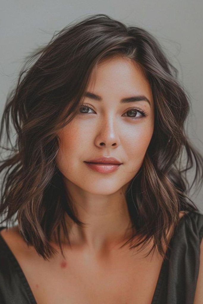 Ash-brown lob with soft undulations