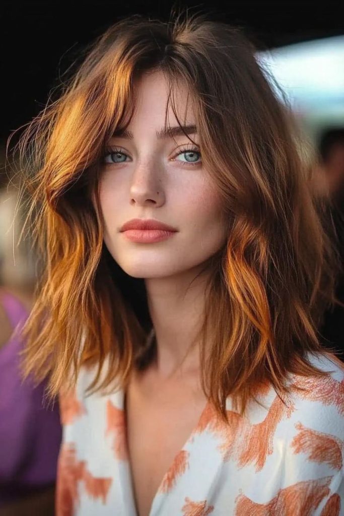 Honey-colored lob with gentle texture