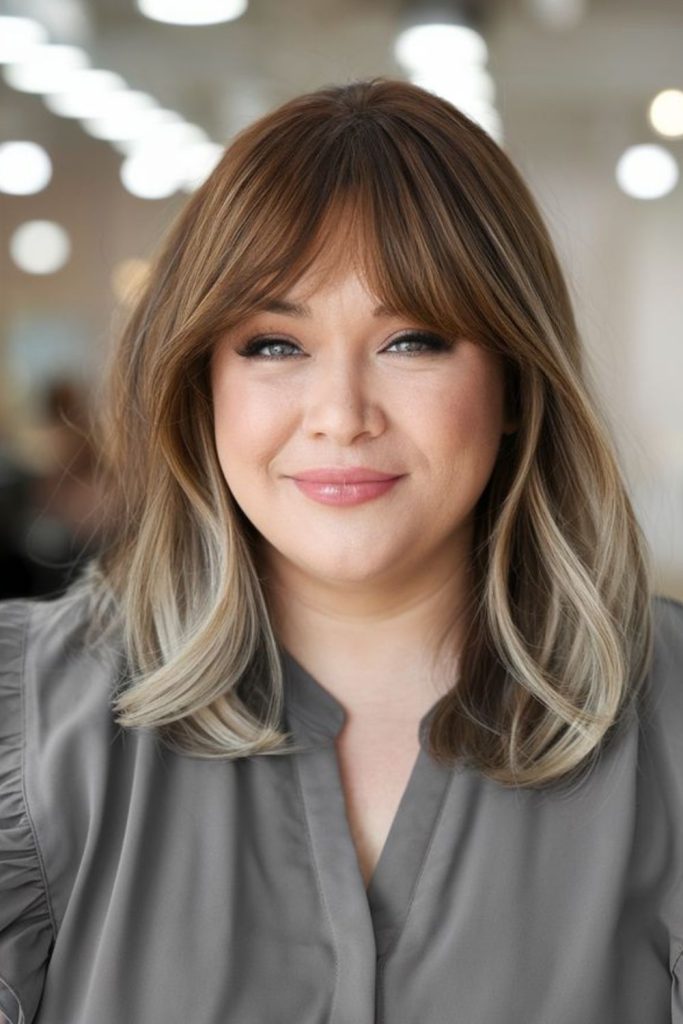 Inverted waves give soft cheek contour