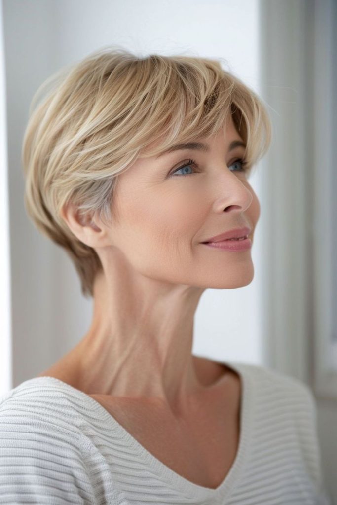 Layered short pixie with zesty texture