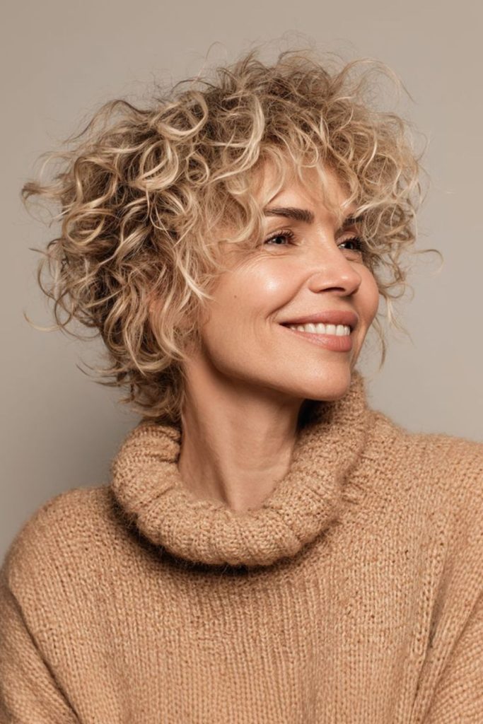 Jagged playful curls textured layers