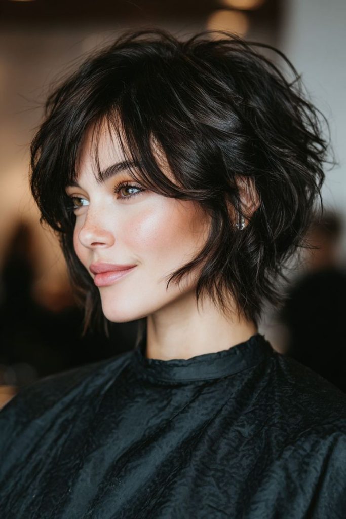 Tousled bob with playful outward flicks